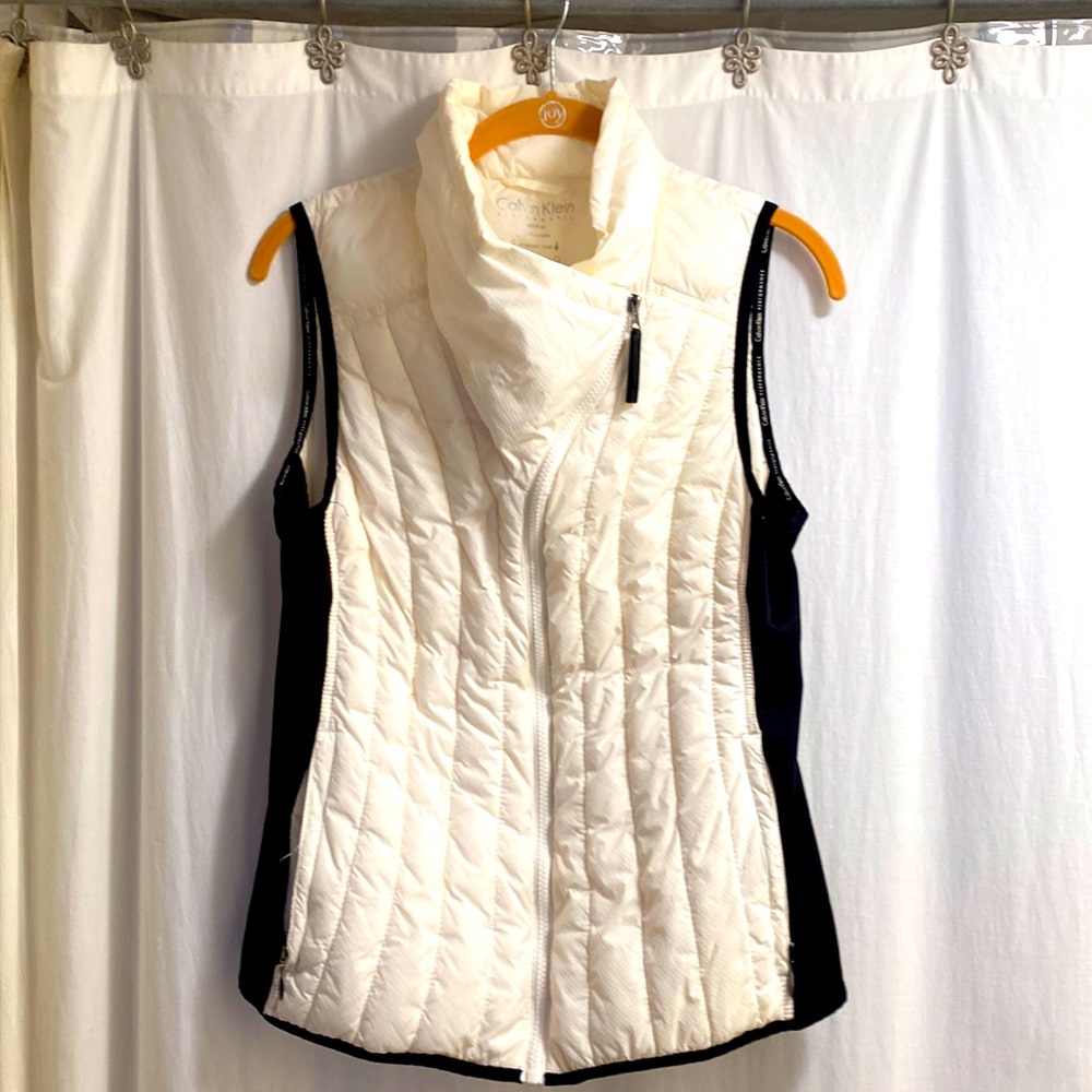 Size Medium - Calvin Klein white and black nylon vest